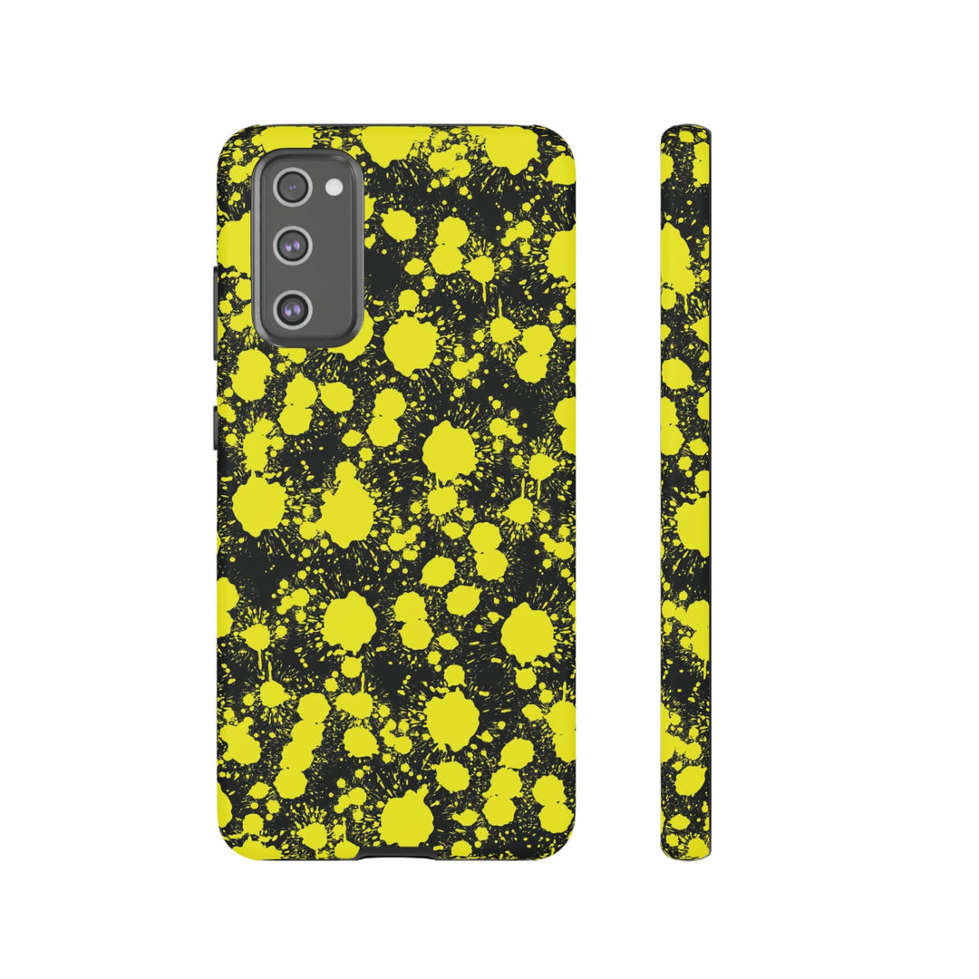Cute Samsung Phone Case | Aesthetic Samsung Phone Case | Paint Splash Yellow Black | Galaxy S23, S22, S21, S20 | Luxury Double Layer | Cool - Studio40ParkLane