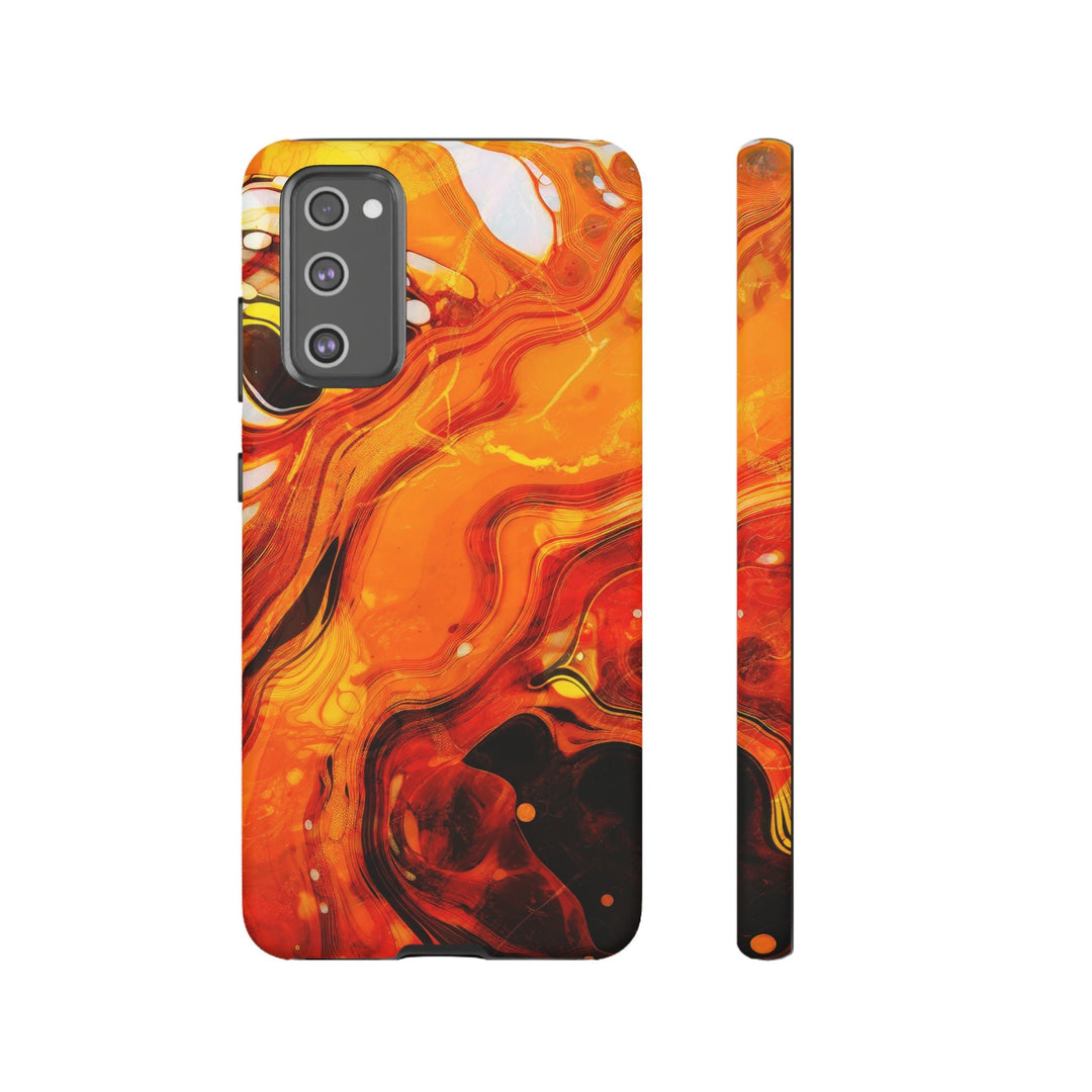 Cute Samsung Phone Cases, Designer Samsung Galaxy S23 Phone Case, Samsung S22 Case, Samsung S21 Case, Samsung S20 Case, Marble Orange Design - Studio40ParkLane