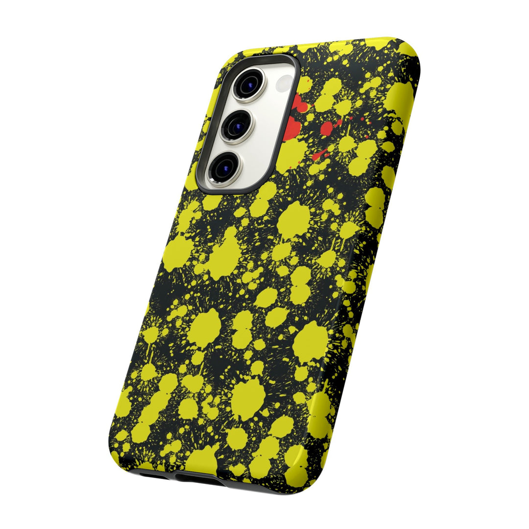 Cute Samsung Phone Case | Aesthetic Samsung Phone Case | Paint Splash Yellow Black | Galaxy S23, S22, S21, S20 | Luxury Double Layer | Cool - Studio40ParkLane