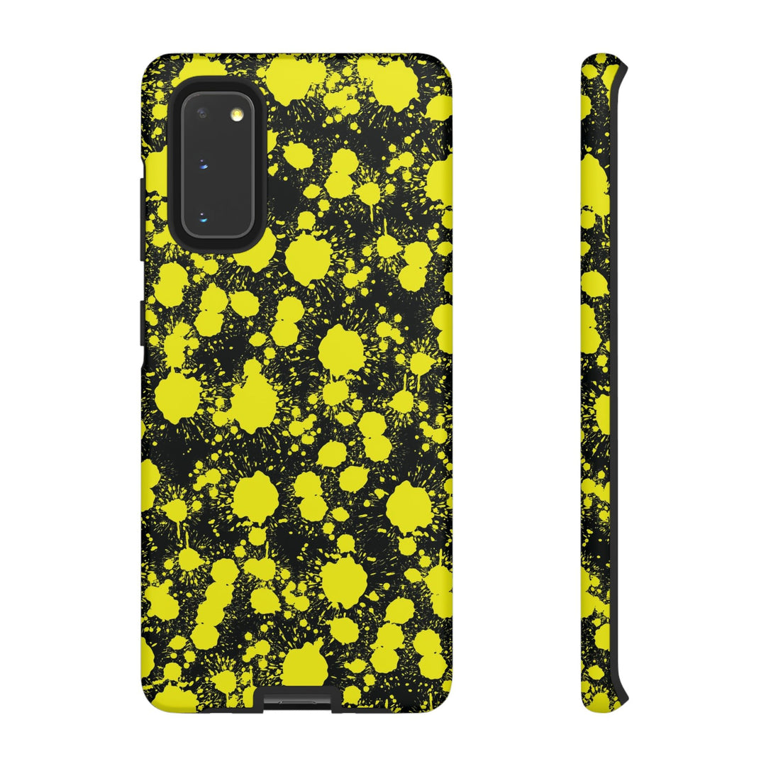 Cute Samsung Phone Case | Aesthetic Samsung Phone Case | Paint Splash Yellow Black | Galaxy S23, S22, S21, S20 | Luxury Double Layer | Cool - Studio40ParkLane