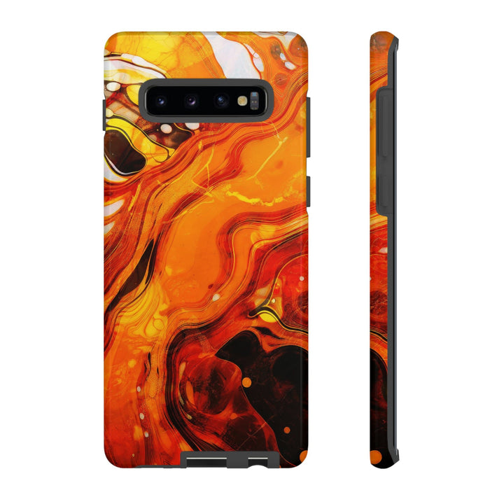 Cute Samsung Phone Cases, Designer Samsung Galaxy S23 Phone Case, Samsung S22 Case, Samsung S21 Case, Samsung S20 Case, Marble Orange Design - Studio40ParkLane