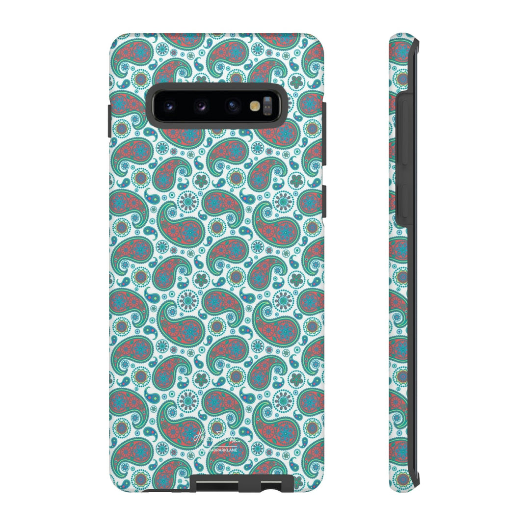 Cute Samsung Phone Case | Aesthetic Samsung Phone Case | Paisley Blue Green | Galaxy S23, S22, S21, S20 | Luxury Double Layer | Cool - Studio40ParkLane