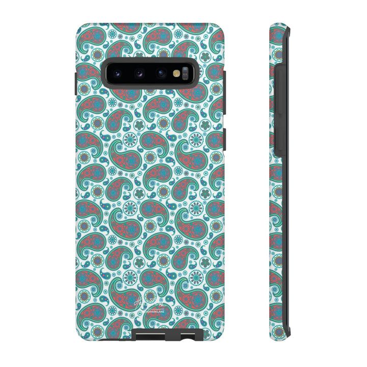 Cute Samsung Phone Case | Aesthetic Samsung Phone Case | Paisley Blue Green | Galaxy S23, S22, S21, S20 | Luxury Double Layer | Cool - Studio40ParkLane