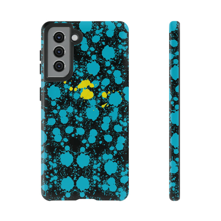 Cute Samsung Phone Cases, Blue Paint Splash Designer Samsung Galaxy S23 Phone Case, Samsung S22 Case, Samsung S21 Case, S20 - Studio40ParkLane