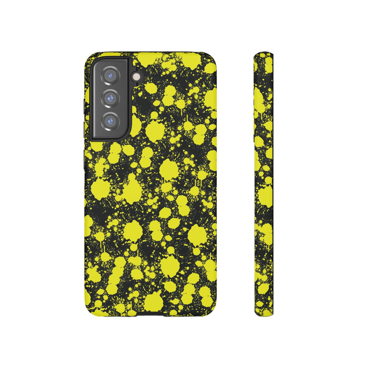 Cute Samsung Phone Case | Aesthetic Samsung Phone Case | Paint Splash Yellow Black | Galaxy S23, S22, S21, S20 | Luxury Double Layer | Cool - Studio40ParkLane