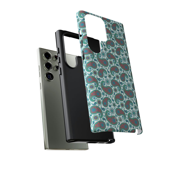 Cute Samsung Phone Case | Aesthetic Samsung Phone Case | Paisley Blue Green | Galaxy S23, S22, S21, S20 | Luxury Double Layer | Cool - Studio40ParkLane