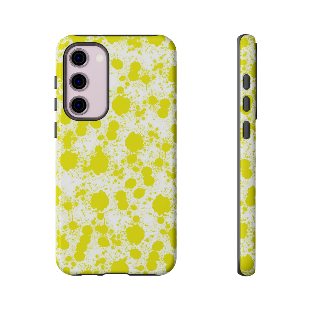 Cool Phone Case | Aesthetic Phone Case | Paint Splash Yellow | For Samsung Galaxy S23, S22, S21, S20 | Luxury Double Layer | Cute - Studio40ParkLane