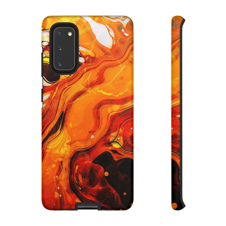 Cute Samsung Phone Cases, Designer Samsung Galaxy S23 Phone Case, Samsung S22 Case, Samsung S21 Case, Samsung S20 Case, Marble Orange Design - Studio40ParkLane