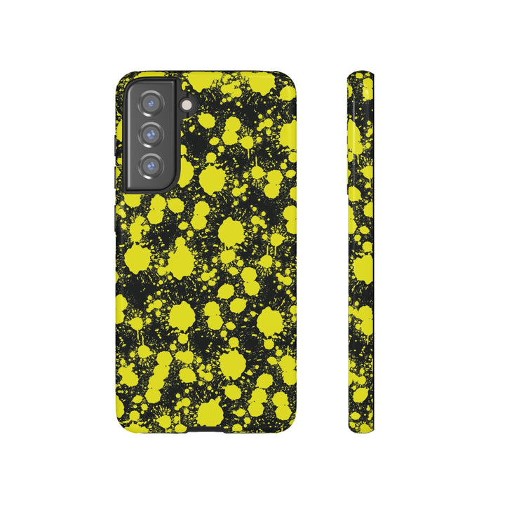 Cute Samsung Phone Case | Aesthetic Samsung Phone Case | Paint Splash Yellow Black | Galaxy S23, S22, S21, S20 | Luxury Double Layer | Cool - Studio40ParkLane
