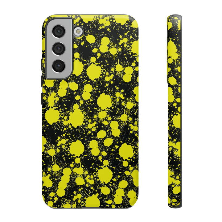 Cute Samsung Phone Case | Aesthetic Samsung Phone Case | Paint Splash Yellow Black | Galaxy S23, S22, S21, S20 | Luxury Double Layer | Cool - Studio40ParkLane