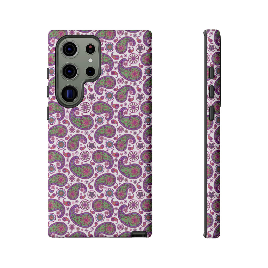Cute Samsung Phone Case | Aesthetic Samsung Phone Case | Paisley Purple Pink | Galaxy S23, S22, S21, S20 | Luxury Double Layer | Cool - Studio40ParkLane