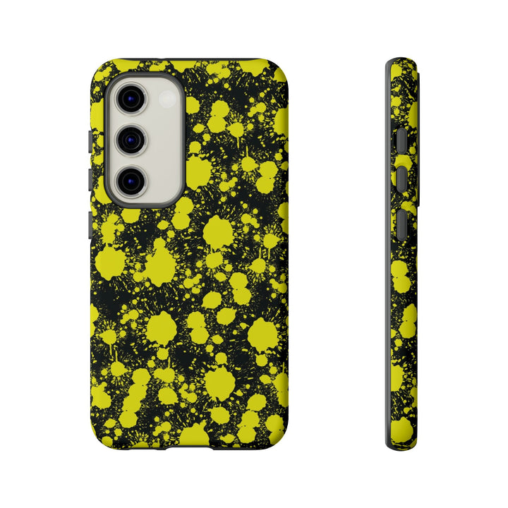 Cute Samsung Phone Case | Aesthetic Samsung Phone Case | Paint Splash Yellow Black | Galaxy S23, S22, S21, S20 | Luxury Double Layer | Cool - Studio40ParkLane
