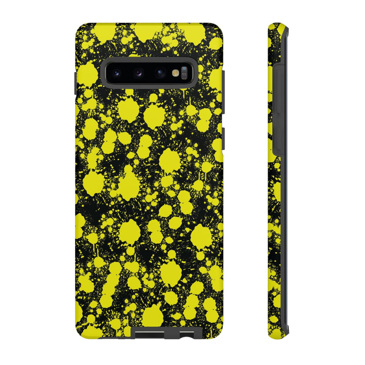 Cute Samsung Phone Case | Aesthetic Samsung Phone Case | Paint Splash Yellow Black | Galaxy S23, S22, S21, S20 | Luxury Double Layer | Cool - Studio40ParkLane
