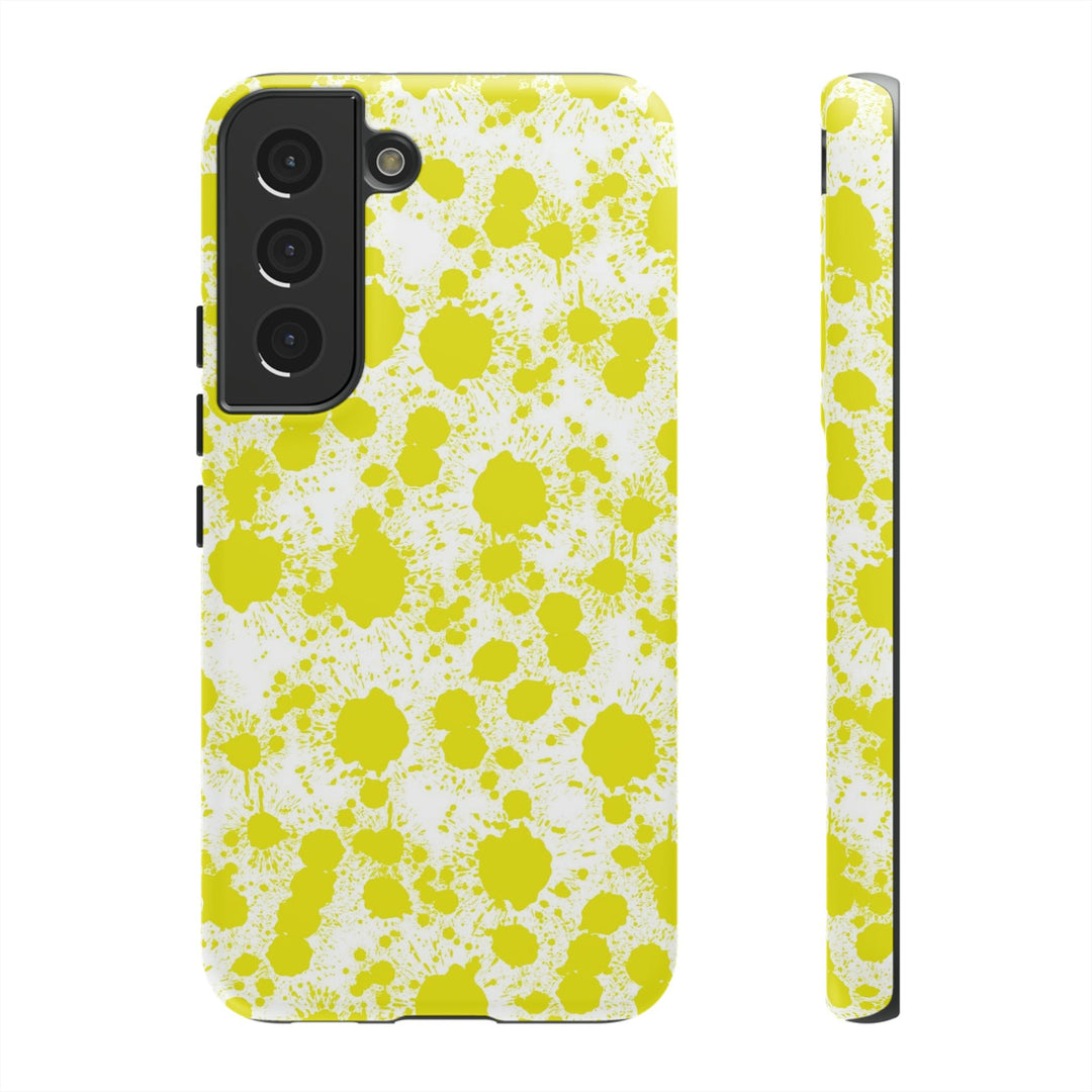 Cool Phone Case | Aesthetic Phone Case | Paint Splash Yellow | For Samsung Galaxy S23, S22, S21, S20 | Luxury Double Layer | Cute - Studio40ParkLane
