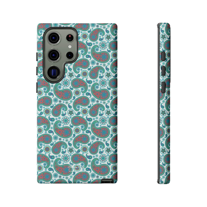 Cute Samsung Phone Case | Aesthetic Samsung Phone Case | Paisley Blue Green | Galaxy S23, S22, S21, S20 | Luxury Double Layer | Cool - Studio40ParkLane