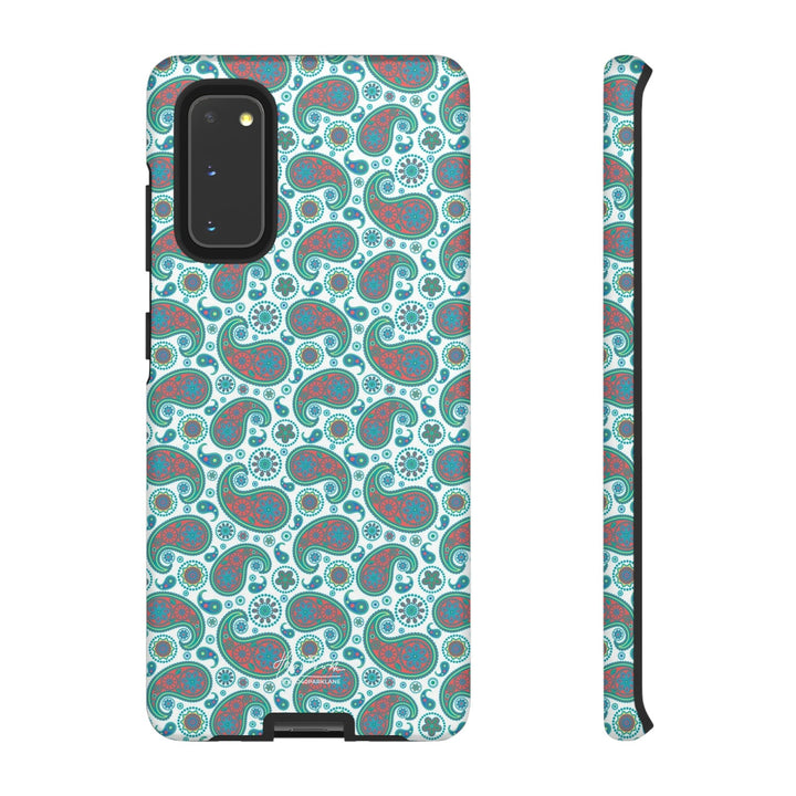 Cute Samsung Phone Case | Aesthetic Samsung Phone Case | Paisley Blue Green | Galaxy S23, S22, S21, S20 | Luxury Double Layer | Cool - Studio40ParkLane