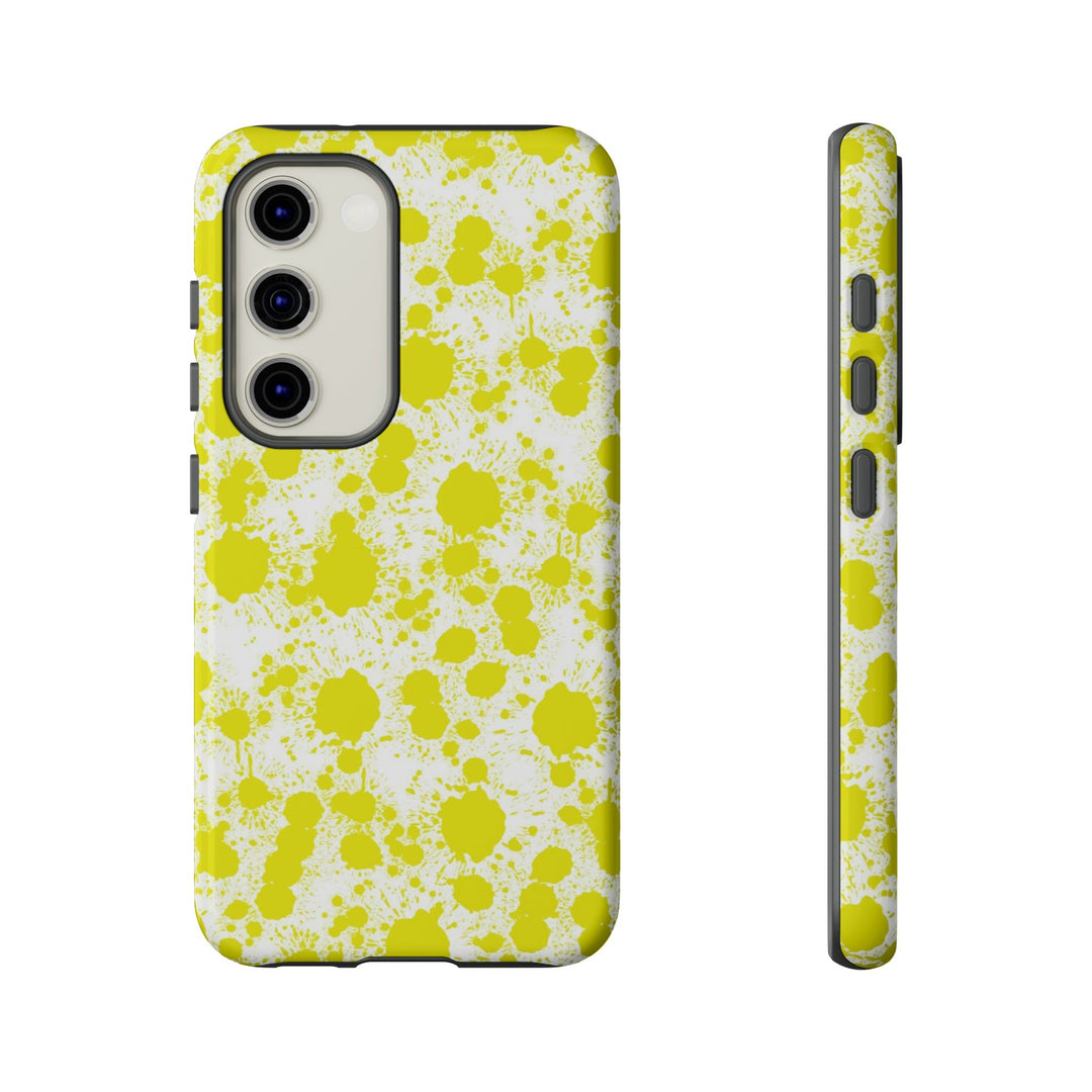 Cool Phone Case | Aesthetic Phone Case | Paint Splash Yellow | For Samsung Galaxy S23, S22, S21, S20 | Luxury Double Layer | Cute - Studio40ParkLane