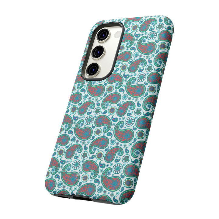 Cute Samsung Phone Case | Aesthetic Samsung Phone Case | Paisley Blue Green | Galaxy S23, S22, S21, S20 | Luxury Double Layer | Cool - Studio40ParkLane