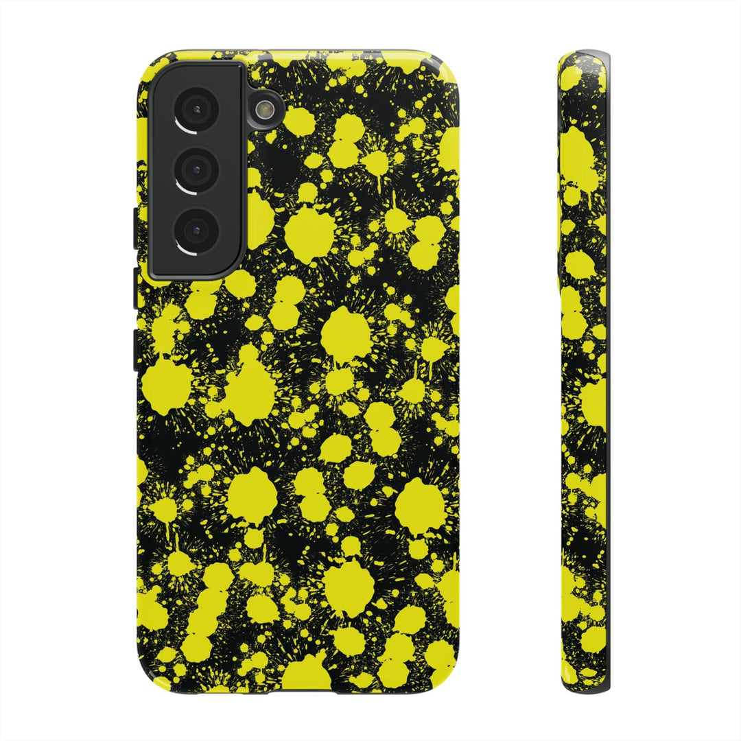 Cute Samsung Phone Case | Aesthetic Samsung Phone Case | Paint Splash Yellow Black | Galaxy S23, S22, S21, S20 | Luxury Double Layer | Cool - Studio40ParkLane