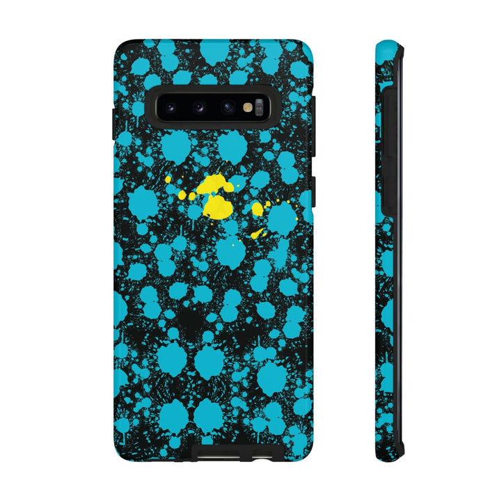 Cute Samsung Phone Cases, Blue Paint Splash Designer Samsung Galaxy S23 Phone Case, Samsung S22 Case, Samsung S21 Case, S20 - Studio40ParkLane