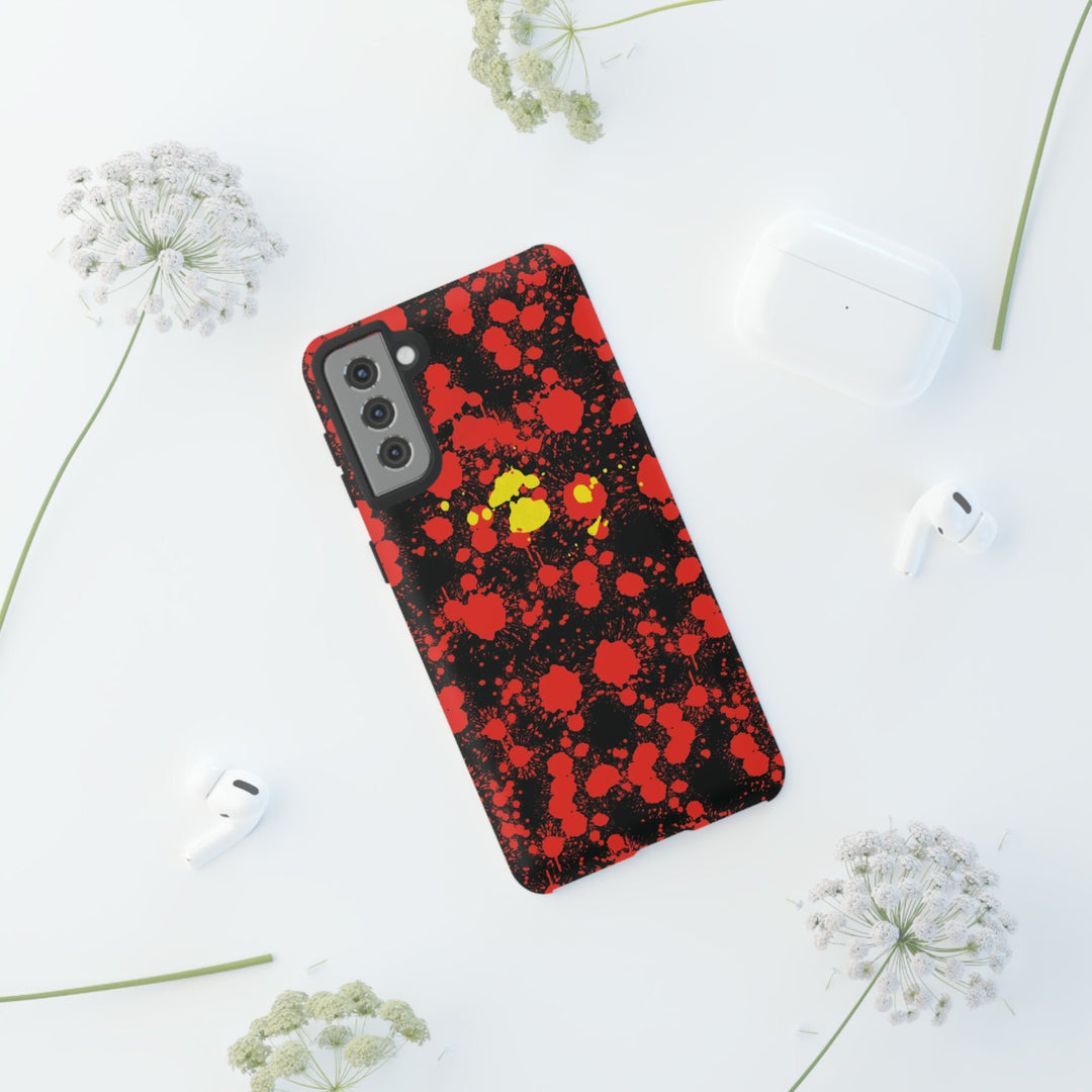 Cool Phone Case | Aesthetic Phone Case | Paint Splash Red Yellow | For Samsung Galaxy S23, S22, S21, S20 | Luxury Double Layer | Cute - Studio40ParkLane