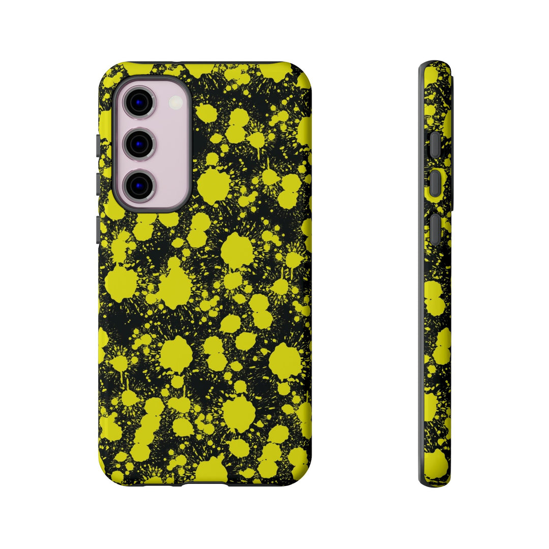 Cute Samsung Phone Case | Aesthetic Samsung Phone Case | Paint Splash Yellow Black | Galaxy S23, S22, S21, S20 | Luxury Double Layer | Cool - Studio40ParkLane