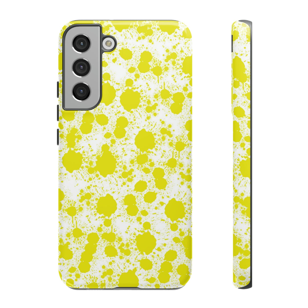 Cool Phone Case | Aesthetic Phone Case | Paint Splash Yellow | For Samsung Galaxy S23, S22, S21, S20 | Luxury Double Layer | Cute - Studio40ParkLane