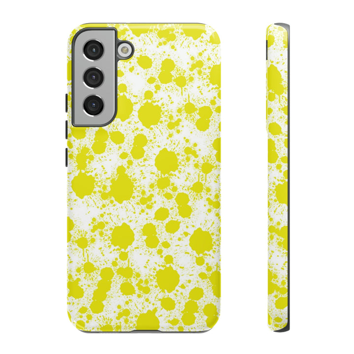 Cool Phone Case | Aesthetic Phone Case | Paint Splash Yellow | For Samsung Galaxy S23, S22, S21, S20 | Luxury Double Layer | Cute - Studio40ParkLane