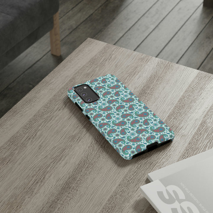Cute Samsung Phone Case | Aesthetic Samsung Phone Case | Paisley Blue Green | Galaxy S23, S22, S21, S20 | Luxury Double Layer | Cool - Studio40ParkLane