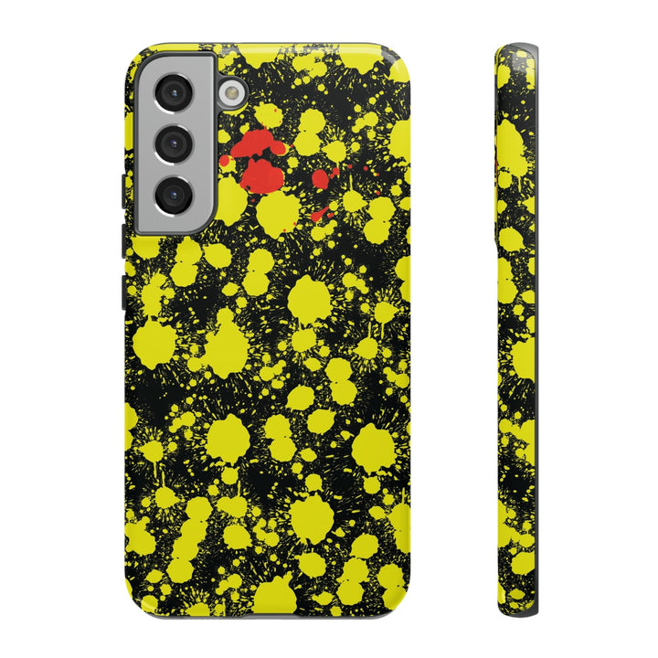 Cute Samsung Phone Case | Aesthetic Samsung Phone Case | Paint Splash Yellow Black | Galaxy S23, S22, S21, S20 | Luxury Double Layer | Cool - Studio40ParkLane