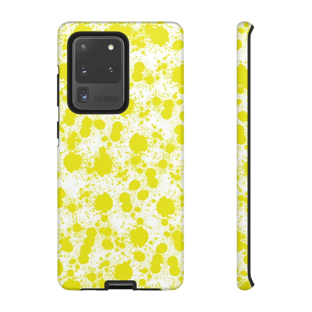 Cool Phone Case | Aesthetic Phone Case | Paint Splash Yellow | For Samsung Galaxy S23, S22, S21, S20 | Luxury Double Layer | Cute - Studio40ParkLane