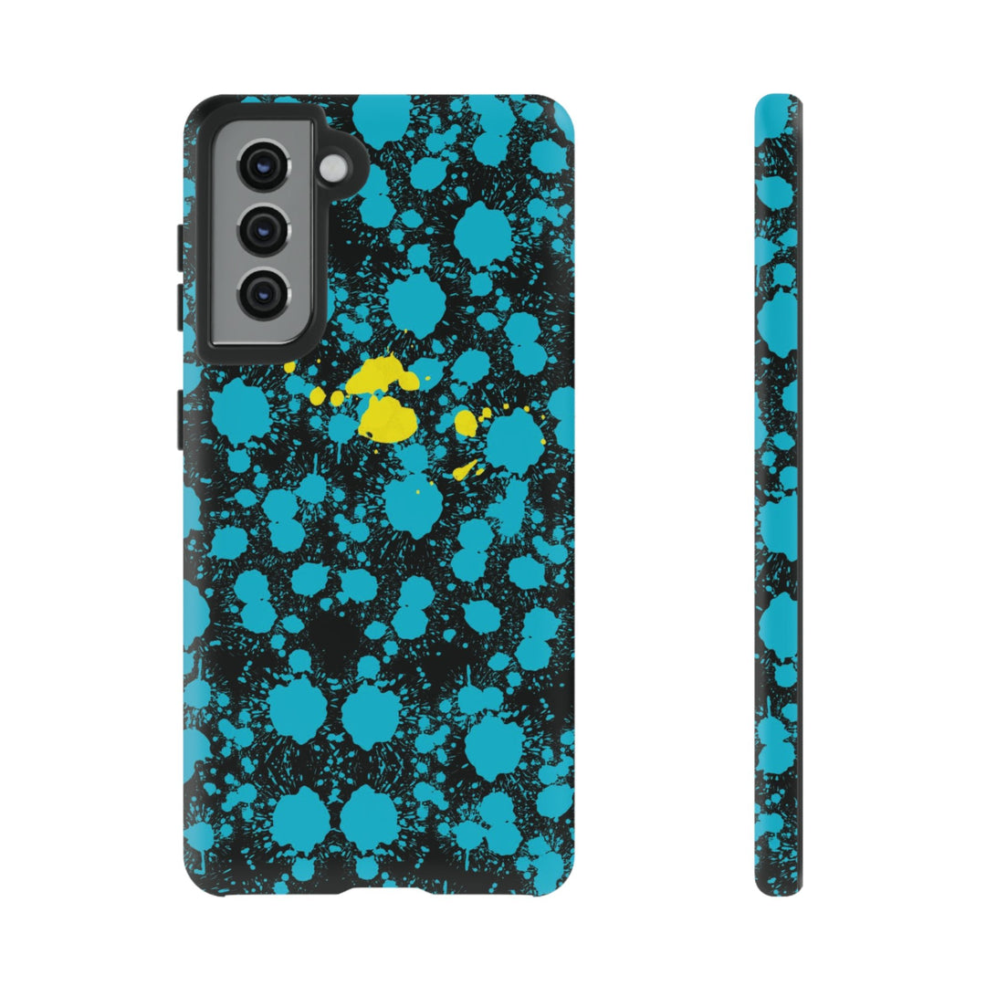 Cute Samsung Phone Cases, Blue Paint Splash Designer Samsung Galaxy S23 Phone Case, Samsung S22 Case, Samsung S21 Case, S20 - Studio40ParkLane