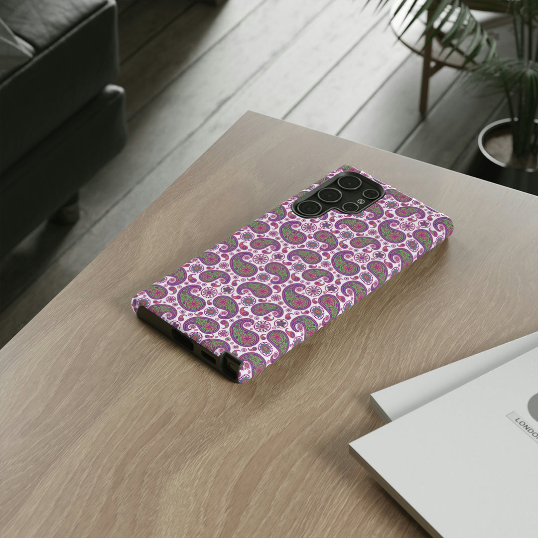 Cute Samsung Phone Case | Aesthetic Samsung Phone Case | Paisley Purple Pink | Galaxy S23, S22, S21, S20 | Luxury Double Layer | Cool - Studio40ParkLane