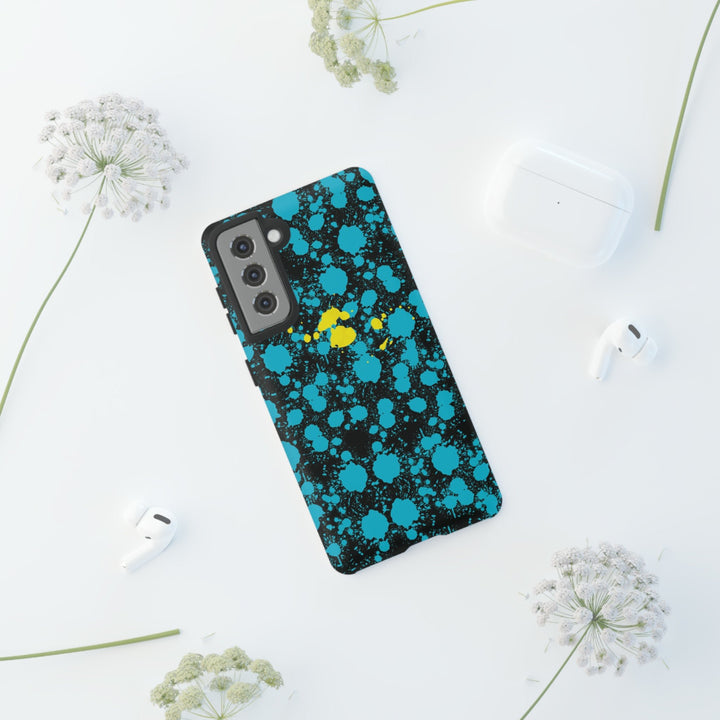 Cute Samsung Phone Cases, Blue Paint Splash Designer Samsung Galaxy S23 Phone Case, Samsung S22 Case, Samsung S21 Case, S20 - Studio40ParkLane