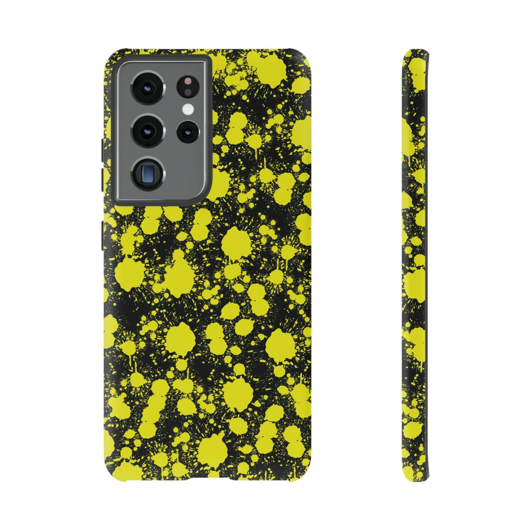 Cute Samsung Phone Case | Aesthetic Samsung Phone Case | Paint Splash Yellow Black | Galaxy S23, S22, S21, S20 | Luxury Double Layer | Cool - Studio40ParkLane