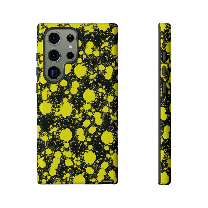 Cute Samsung Phone Case | Aesthetic Samsung Phone Case | Paint Splash Yellow Black | Galaxy S23, S22, S21, S20 | Luxury Double Layer | Cool - Studio40ParkLane
