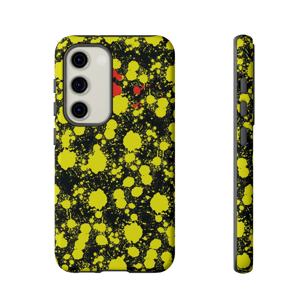 Cute Samsung Phone Case | Aesthetic Samsung Phone Case | Paint Splash Yellow Black | Galaxy S23, S22, S21, S20 | Luxury Double Layer | Cool - Studio40ParkLane
