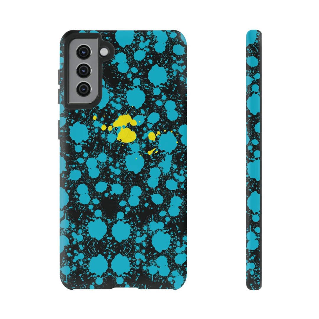 Cute Samsung Phone Cases, Blue Paint Splash Designer Samsung Galaxy S23 Phone Case, Samsung S22 Case, Samsung S21 Case, S20 - Studio40ParkLane