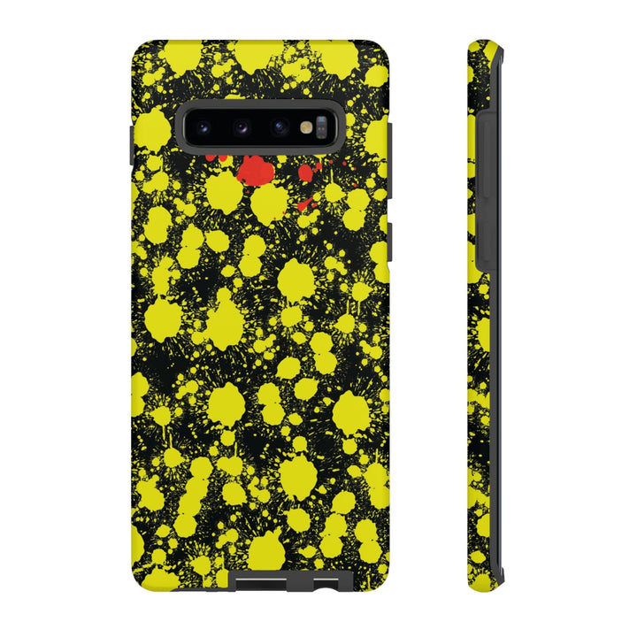 Cute Samsung Phone Case | Aesthetic Samsung Phone Case | Paint Splash Yellow Black | Galaxy S23, S22, S21, S20 | Luxury Double Layer | Cool - Studio40ParkLane