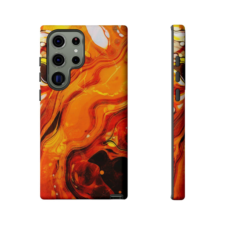 Cute Samsung Phone Cases, Designer Samsung Galaxy S23 Phone Case, Samsung S22 Case, Samsung S21 Case, Samsung S20 Case, Marble Orange Design - Studio40ParkLane