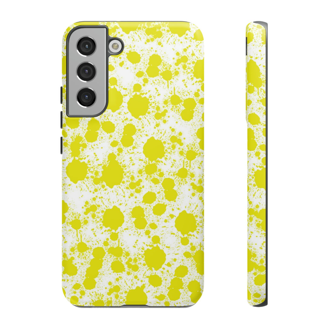 Cool Phone Case | Aesthetic Phone Case | Paint Splash Yellow | For Samsung Galaxy S23, S22, S21, S20 | Luxury Double Layer | Cute - Studio40ParkLane