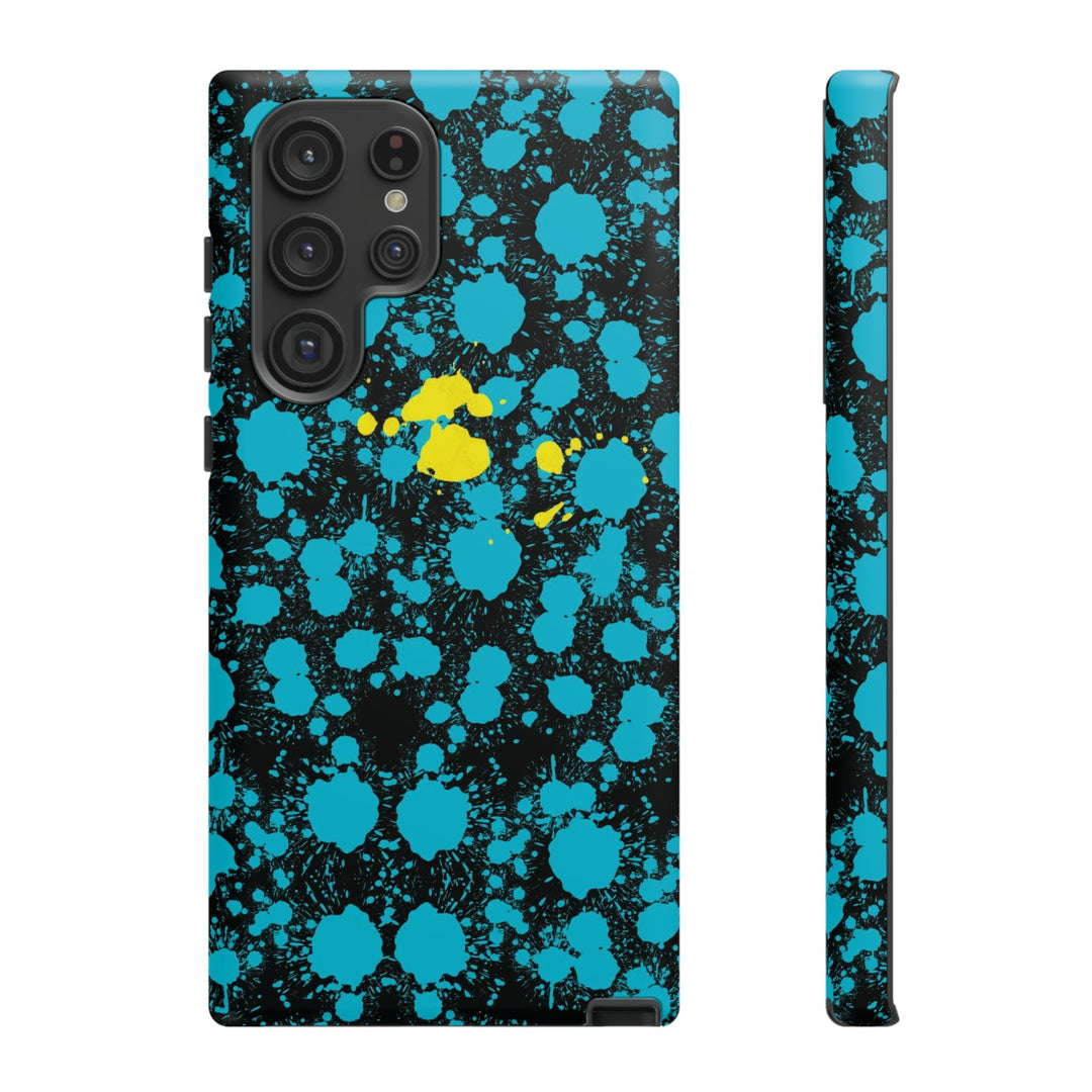 Cute Samsung Phone Cases, Blue Paint Splash Designer Samsung Galaxy S23 Phone Case, Samsung S22 Case, Samsung S21 Case, S20 - Studio40ParkLane