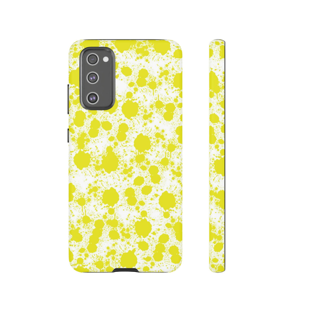 Cool Phone Case | Aesthetic Phone Case | Paint Splash Yellow | For Samsung Galaxy S23, S22, S21, S20 | Luxury Double Layer | Cute - Studio40ParkLane