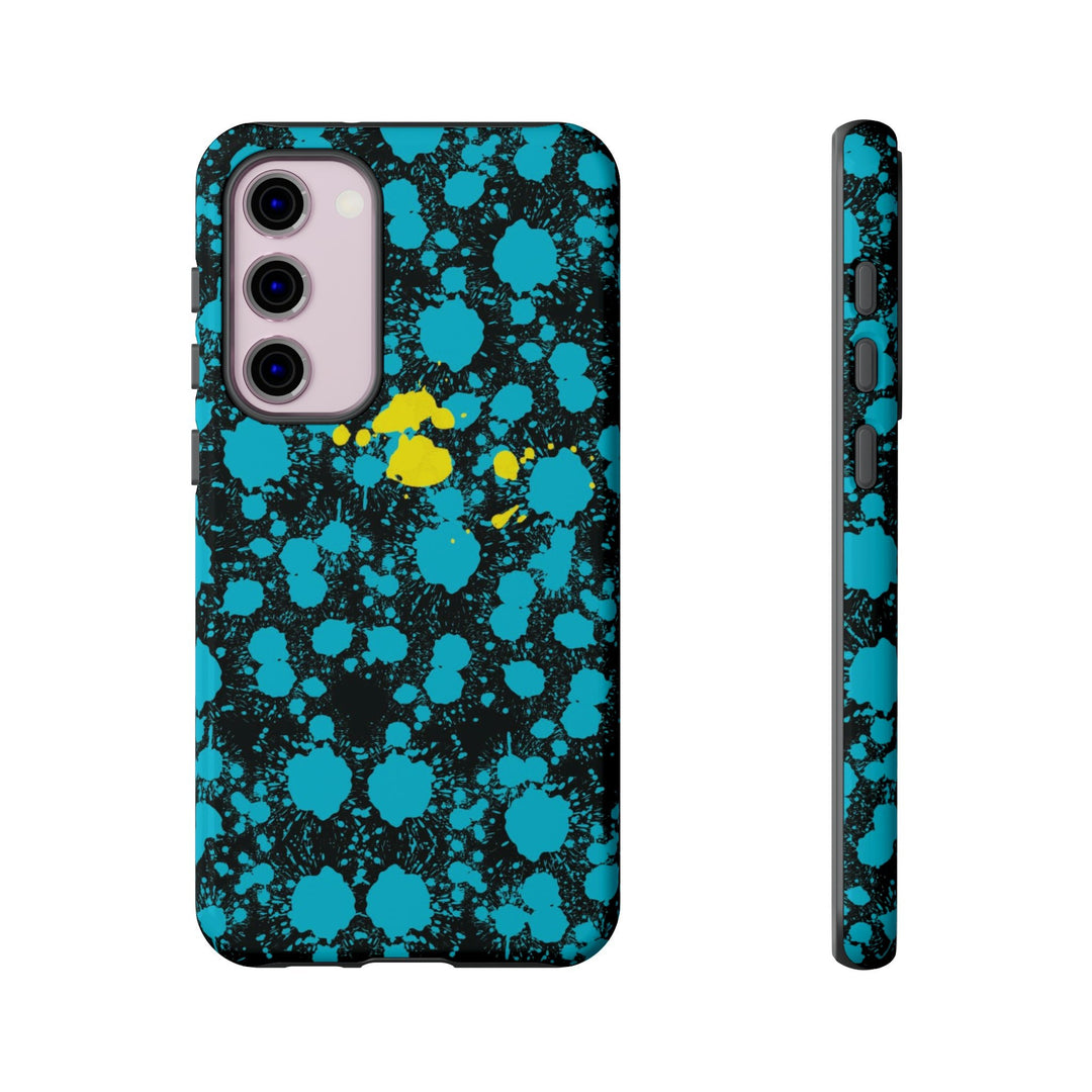 Cute Samsung Phone Cases, Blue Paint Splash Designer Samsung Galaxy S23 Phone Case, Samsung S22 Case, Samsung S21 Case, S20 - Studio40ParkLane