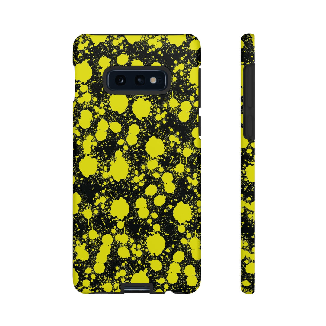 Cute Samsung Phone Case | Aesthetic Samsung Phone Case | Paint Splash Yellow Black | Galaxy S23, S22, S21, S20 | Luxury Double Layer | Cool - Studio40ParkLane