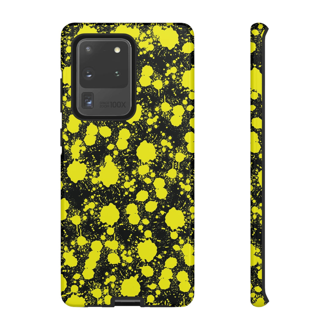 Cute Samsung Phone Case | Aesthetic Samsung Phone Case | Paint Splash Yellow Black | Galaxy S23, S22, S21, S20 | Luxury Double Layer | Cool - Studio40ParkLane