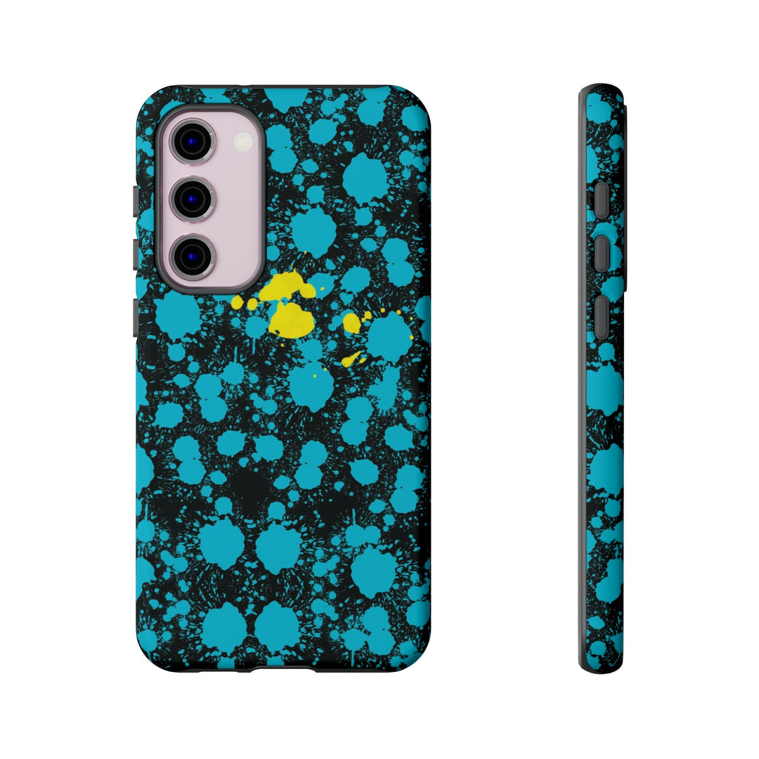 Cute Samsung Phone Cases, Blue Paint Splash Designer Samsung Galaxy S23 Phone Case, Samsung S22 Case, Samsung S21 Case, S20 - Studio40ParkLane