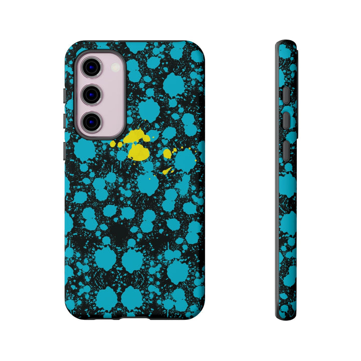 Cute Samsung Phone Cases, Blue Paint Splash Designer Samsung Galaxy S23 Phone Case, Samsung S22 Case, Samsung S21 Case, S20 - Studio40ParkLane