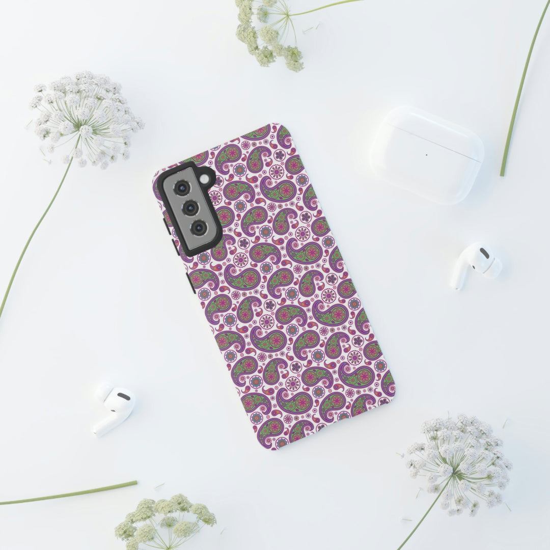 Cute Samsung Phone Case | Aesthetic Samsung Phone Case | Paisley Purple Pink | Galaxy S23, S22, S21, S20 | Luxury Double Layer | Cool - Studio40ParkLane