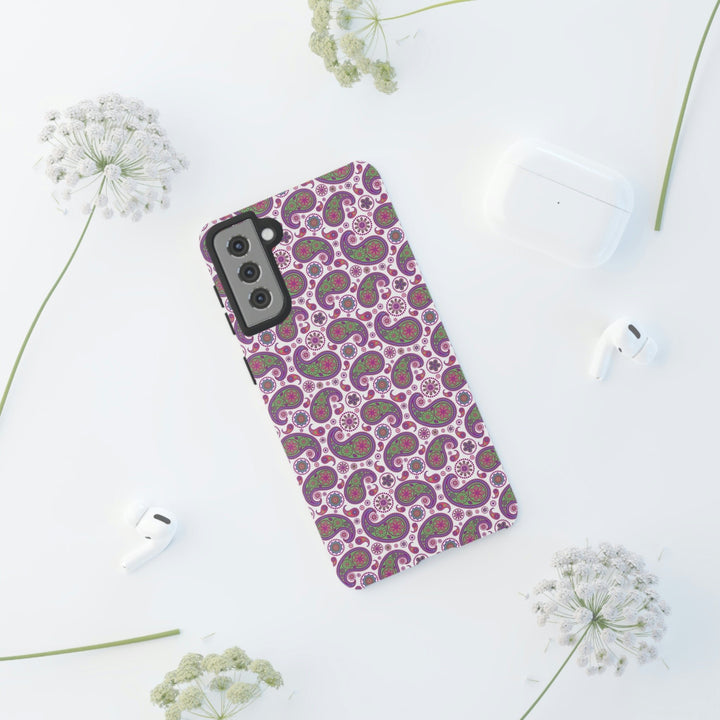 Cute Samsung Phone Case | Aesthetic Samsung Phone Case | Paisley Purple Pink | Galaxy S23, S22, S21, S20 | Luxury Double Layer | Cool - Studio40ParkLane